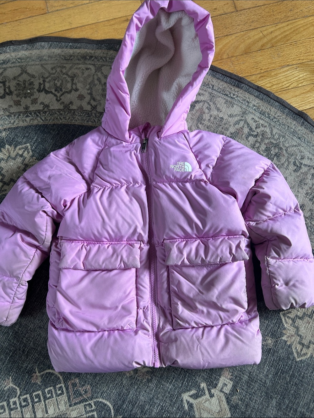 The North Face Lilac Hooded Puffer Coat